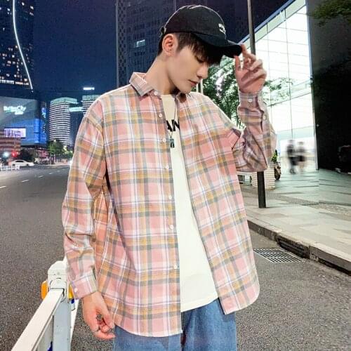 2020 Men Fashion New Autumn Casual Plaid Shirt Men Slim Fit Male Long Sleeve Shirts