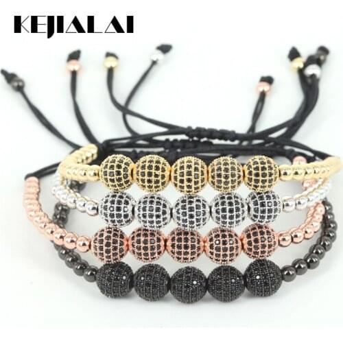 Brand Anil Arjandas Men Bracelets,5Pcs 8mm Pave Setting Black CZ Beads Briading Macrame Bracelet For Men and Women,Jewelry Gift