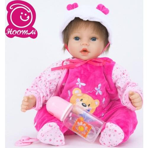 18" 45CM Fashion Soft Silicone Cotton Body Exclusive Bebe Reborn Doll Realistic Baby Toy Lovely Doll For Kids Christmas Gifts