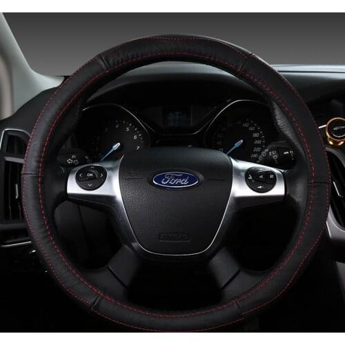 New Leather Steering Wheel Covers Durable Breathable Comfortable Car Steering Wheel Cover Fits 38cm Car Accessories