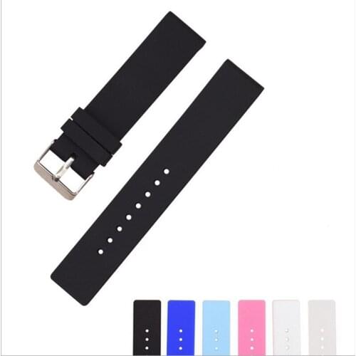 Wholesale 50PCS / Lot 12MM 14MM 16MM 18MM 20MM 22MM 24MM Rubber Watch Bands Watch Straps 6 Colors Available New