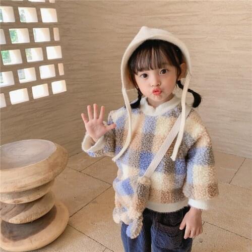 Girls Thickened Warm Long Sleeve Sweater Solid Color Princess Wool Clothing Fashion Comfortable Kid Children Fast Shipping