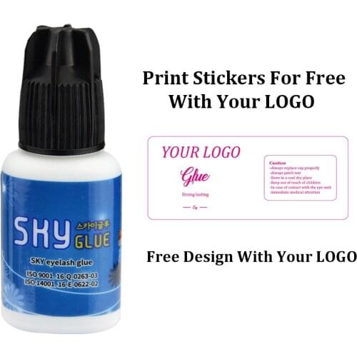 Professional Glue For Eyelash Extension Free Design Customize Stickers With Your LOGO 2-3s Dry Non-irritating Last For 6-7 Weeks