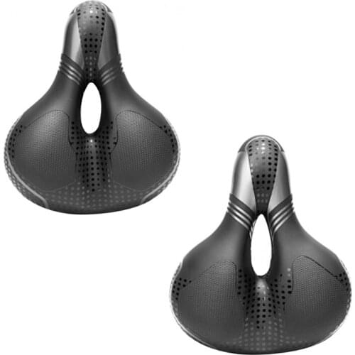 MTB Road Bike Wide Saddle Replacement Bicycle Seat Padded Cushion with Dual Shock Absorber Ball Cycling Parts