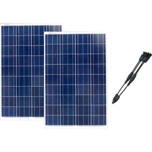 Solar Panel 12V 100W Polycrystalline 2Pcs /Lot Zonnepanelen 200W Solar Battery Charger 2 In 1 Connector Yachting Marine Boat