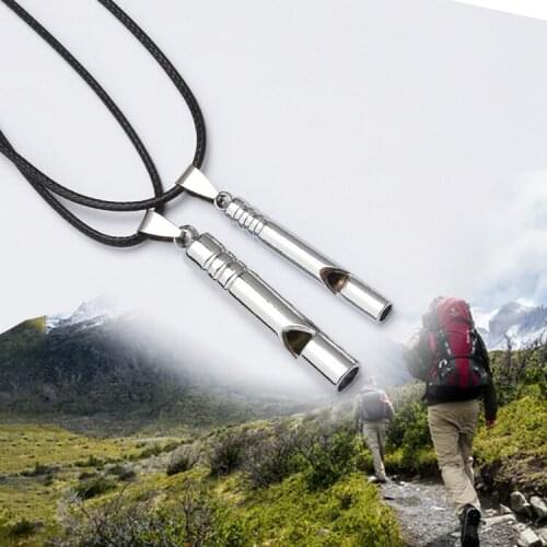 Titanium Emergency Whistle Loud Portable Keychain Necklace Whistle EDC Keyring for Emergency Survival Outdoor Hiking Camping