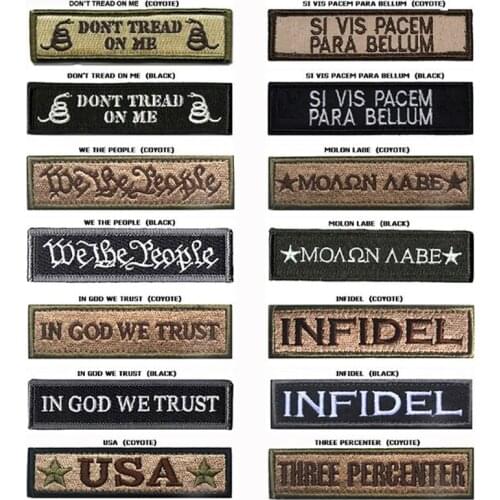 INFIDEL IN GOD WE TRUST STAY ON TARGET Military Embroidered Patch Hook&Loop Badge Decorative For Cloth Tactical Patches