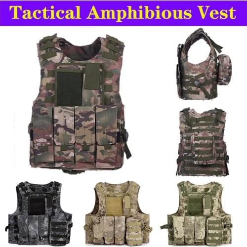 Military Quick Release Steel Wire Tactical Molle Hunting Vest CS Combat Assault Plate Carrier Airsoft Body Armor Adult Kids