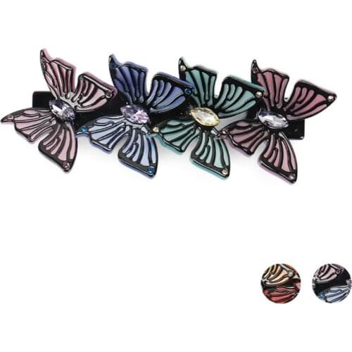 Butterfly Hair Barrettes - French Design Hair Clip for Women Girls Luxury Hair Accessory Ornament for Thick Braids Party Prom