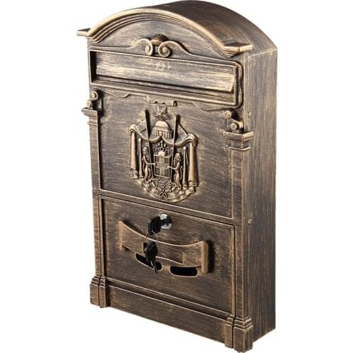 LOCKABLE SECURE POSTBOX LETTERBOX WALL MOUNTED STAINLESS MAIL POST LETTER BOX Model:Bronze