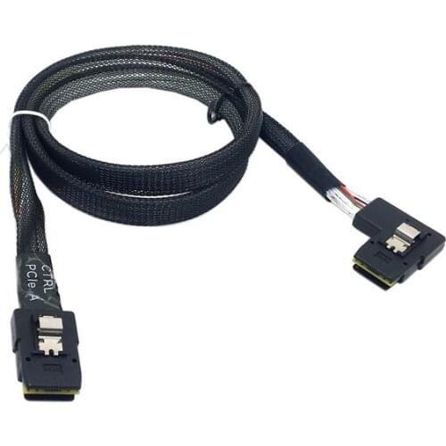 Zihan Data Raid Cable Slim 80cm Flat 90 Degree Left Angled Mini Sas 36pin Sff-8087 To 8087 Ultra