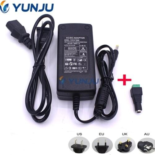1 x AC 100V - 240V to DC 12V 5A 120W EU US AU lighting transformers Power Supply Adapter Converter Charger For LED Strip light