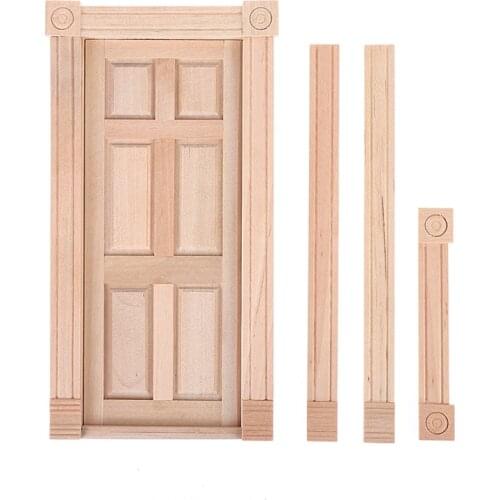 1pcs 1/12 Dollhouse DIY Wooden Model Accessories Toys Miniature Wooden Door Interior