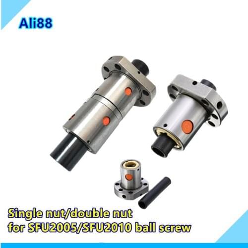 1pc High Strength 20mm Ball Screw Carbon Steel nut SFU2005/SFU2010 Single/Double Nut RM2005 Nut For 20mm Nut Housing