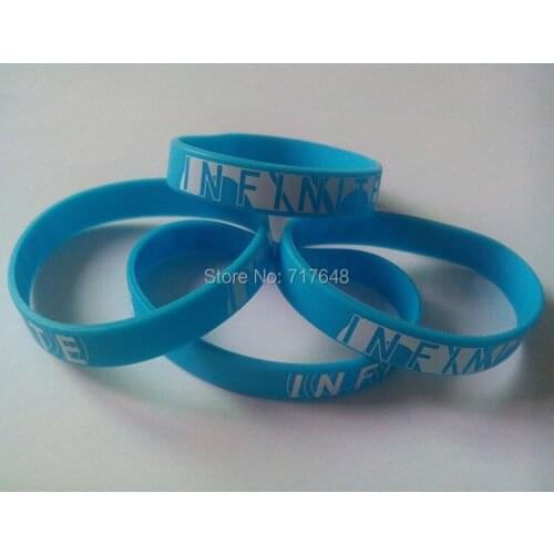 100pcs K-POP INFINITE wristband silicone bracelets free shipping by FEDEX