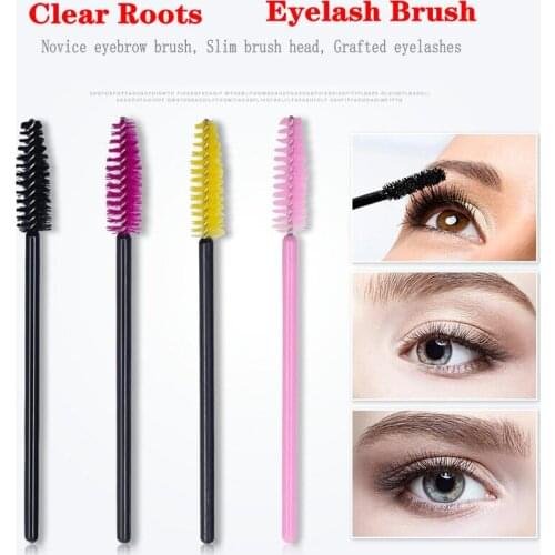 Random 20Pcs Disposable Eyelash Brush Colorful Spiral Roll Cosmetics Eyelash Comb