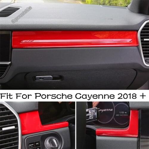 Lapetus Auto Styling Central Control Panel Strip Cover Trim 3PCS For Porsche Cayenne 2018 - 2021 ABS Interior Parts Accessories
