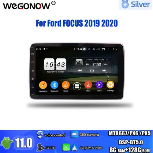 Wireless Carplay PX6 DSP IPS Car DVD Player Android 10.0 4GB + 128GB GPS RDS Radio Wifi Bluetooth 5.0 For Ford FOCUS 2019 2020