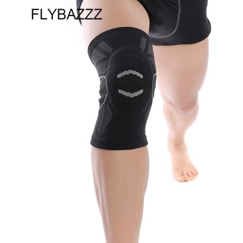 FLYBAZZZ New Style 3D Weaving Knee Support Kneepad Built-in EVA Foam Pad Sports Gym Fitness Cycling Hiking Knee Protect Brace