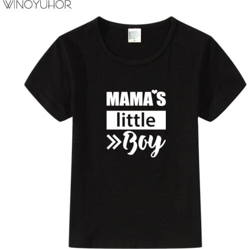 Mamas Little Boy Letter Print Baby Short Sleeve Cotton Tops Summer Casual Kids Boys Clothing Camisetas