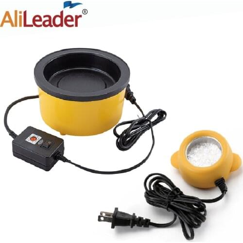 Alileader Best Quality Hot Glue Pot With 50G Free Melting Keratin Glue Beads High Temp For Fusion Hair Extension Repair Tools