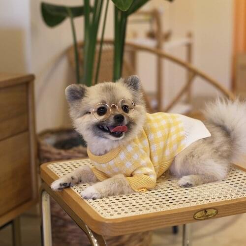 Ins Korean toast plaid winter warm lovely dog sweater for For Small Medium Dogs Costume Chihuahua Pet Clothes Ropa Perro Pug