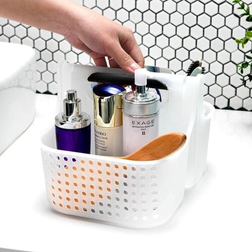 Modern simple plastic portable storage basket bathroom household shampoo cosmetic shower gel portable laundry basket LB92911