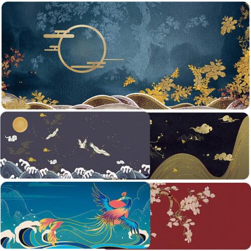 Mouse Pad Large Office Ancient Style Country Tide Thickened Keyboard Pad Palace Wind Landscape Painting Computer Table Pad