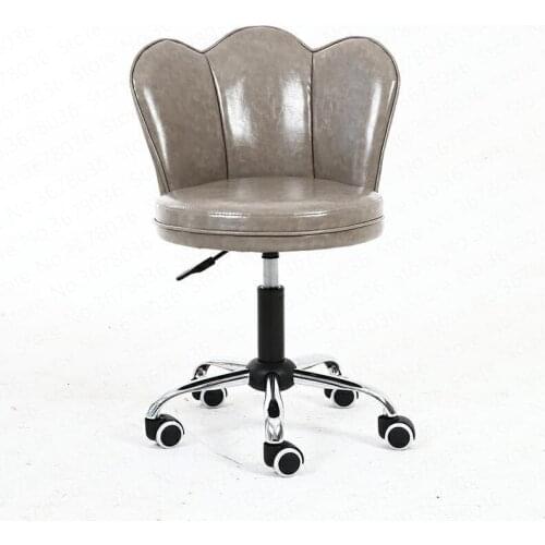 Simple Rotate Makeup Chair Modern Lifting Office Chair with Wheels Computer Chair PU and Metal Beauty Chair Home Furniture