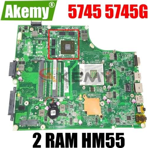For Acer aspire 5745 5745G laptop motherboard 2 RAM HM55 MBPTX06001 DA0ZR7MB8D0 DA0ZR7MB8F0 Mainboard 100% fully tested