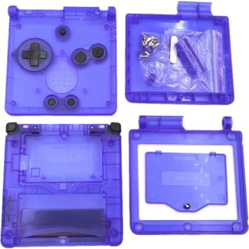 Frosted Clear Housing Case Cover for GBA Game Boy Advance SP Console for GBA SP Case Screw Button Label