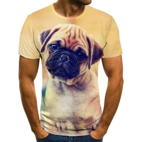 Funny dog pattern fashionsport cool mens t-shirt mens tops summer casual 3Dt-Shirts mens O-neck shirt plus size streetwear