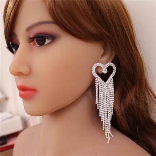 Bling rhinestone fashion earrings jewelry exquisite bridal wedding earrings accessories womens party jewelry earrings wholesale