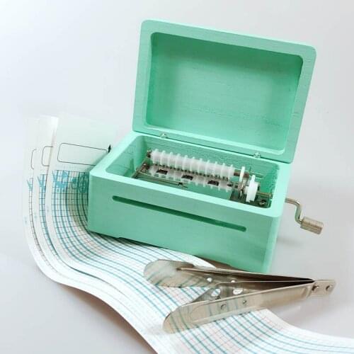 Paper strip DIY music box, 20 note hand crank photo music box gifts for lovers, customized engraved free shipping