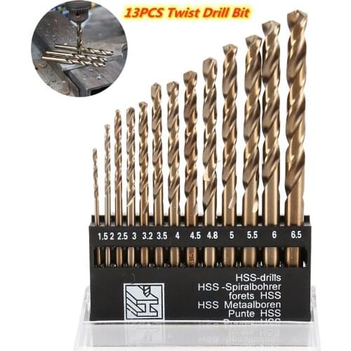 13PCS Twist Drill Bit Set Spiral Screw Metric Composite Tap Drill Bit Tap Twist Drill Bit Set for Cutting Drilling Polishing