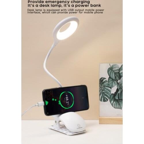 Clip Table Lamp Study Touch Plug In 1200mAh Rechargeable LED Reading Desk Lamp USB Table Light Flexo Lamps Nightlight