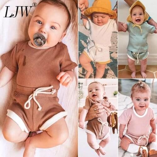 Boys Baby sets summer 2021 for children 0-3 years old baby girl clothes short-sleeved top shorts two pieces suit for babies