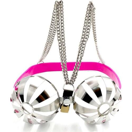 Stainless Steel Open Nipple Bra Chastity Belt Sexy Lingerie Slave Bandage Chain Strap BDSM Fetish Sex Toys For Men Women Gay