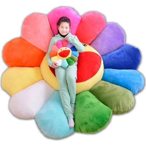 1Pcs Cute Cartoon 7 colour Sunflower pillow Cushion Plush dolls Valentines day birthday gift for girl car chair decorative