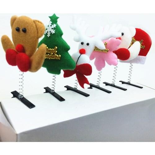 Christmas Hair Clips Photography Pros Women Girls Santa Claus Elk Hat Car Ear Hairpin For Kids Children Adults