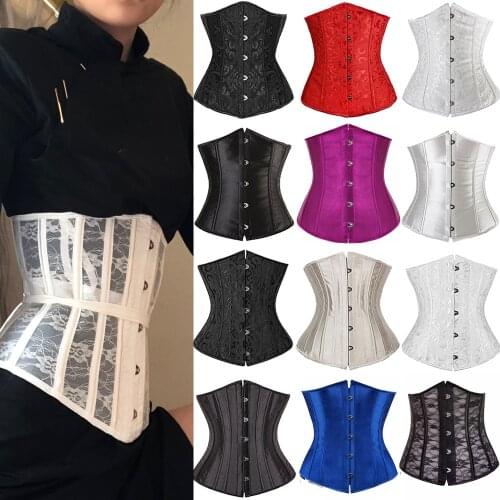 Sexy Corset Underbust Women Gothic Corset Top Slimming Waist Belt Basque Black White Red Corsets Bustier Plus Size Corselet 6XL