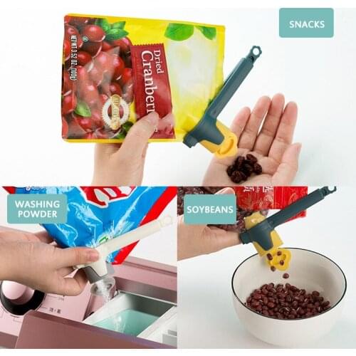 Random Color Seal Pour Food Storage Bag Clip Food Sealing Clip Effect Clamp With Large Discharge Nozzle cocina accesorio New