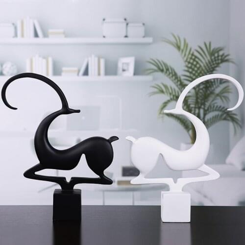Modern Art Creative Animal Resin Deer miniature garden decor statue birthday gift tabletop Furnishing home decor accessories