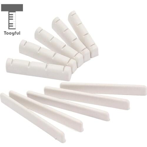 Tooyful 5 Sets POM Guitar String Bridge Saddle Nut Slotted for Cigar Box Guitar Ukulele Accs