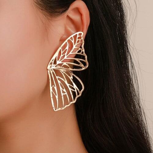 Trendy Hollow Butterfly Drop Dangle Earring For Women Metal Large Wing Pendant Earring Statement Jewelry Oorbellen