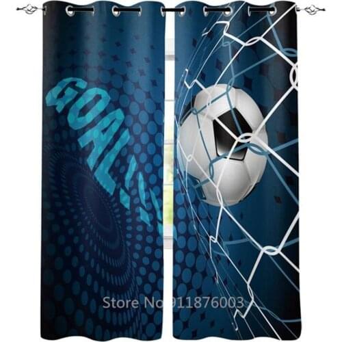 Soccer Curtains Balls Football Design Bedroom Kitchen Living Room Decoration Items Window Curtains For Living Room