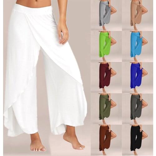 Women Yoga Pants Stretchy High Waist Straight Loose Lounge Fitness Running Workout Yoga Dance Pants Sport Wide Leg Pants L-4XL