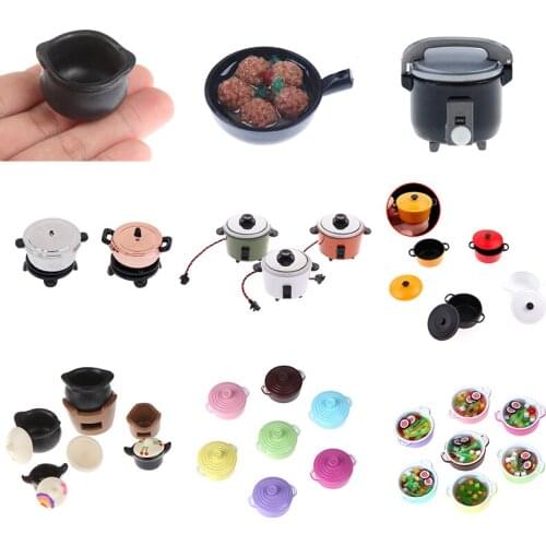 1/12 Dollhouse Miniature Kitchen Accessories Furniture Mini Rice Cooker Doll House Decor Kids Pretend Toy