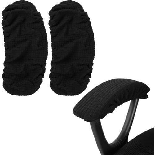 1 Pair Home Office Chair Armrest Covers Protector Pads Durable Polyester Slipcovers Removable Elastic Dustproof Arm Rest Sleeves