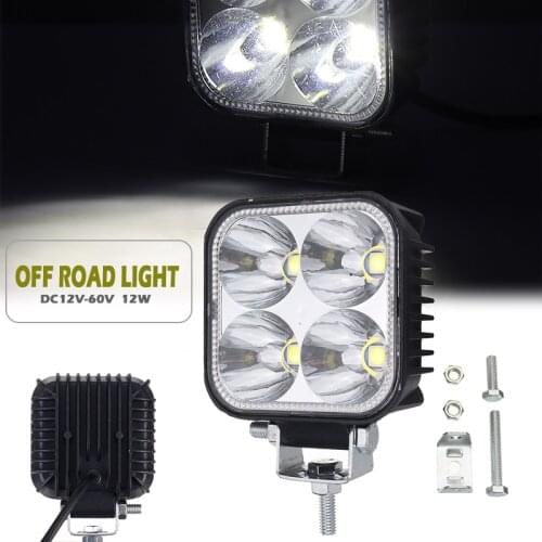 1pcs 3 Inch Led Bar Work Light 24LEDs 12W Bright White 6500K Work Light for Off-road Vehicle Boat Trucks Excavator